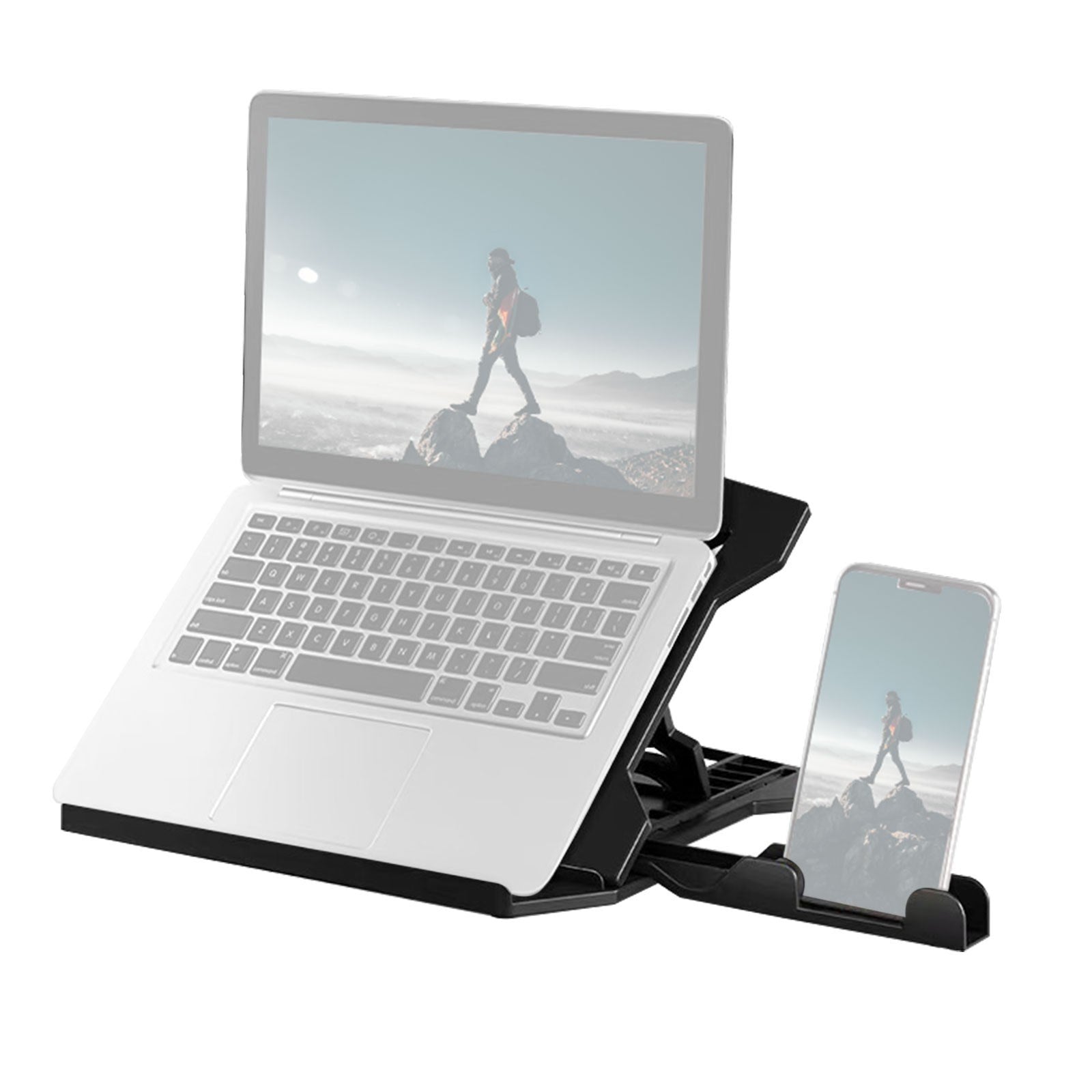 Portable Foldable Laptop Riser Stand Laptop Desktop Holder with Height Adjustment Ergonomic Computer Notebook Stand Bracket for Laptop Tablet within 10-15.6 Inches