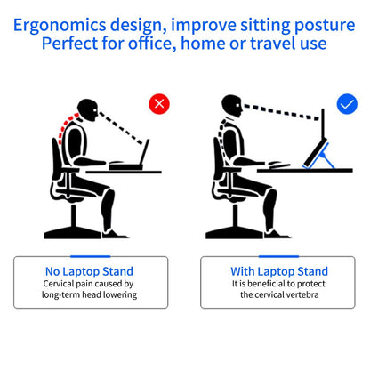 Portable Foldable Laptop Riser Stand Laptop Desktop Holder with Height Adjustment Ergonomic Computer Notebook Stand Bracket for Laptop Tablet within 10-15.6 Inches
