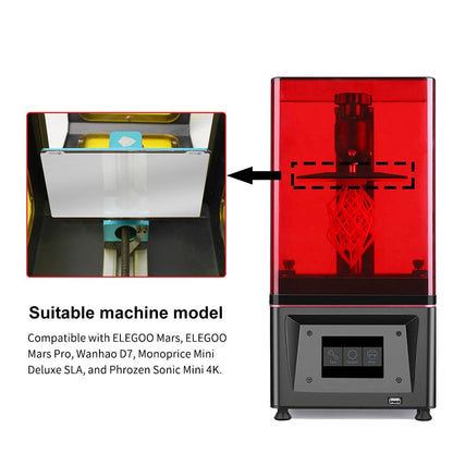 Resin 3D Printer Flexible Build Plate Steel Plate Magnetic Base Sheet Sticker with Adhesive for Elegoo Mars/Mars Pro/Wanhao D7/Monoprice Mini Deluxe SLA/Phrozen Sonic Mini 4K