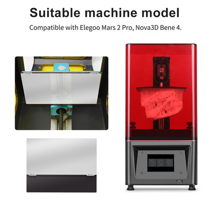 Resin 3D Printer Flexible Build Plate Steel Plate Magnetic Base Sheet Sticker with Adhesive for Elegoo Mars/Mars Pro/Wanhao D7/Monoprice Mini Deluxe SLA/Phrozen Sonic Mini 4K