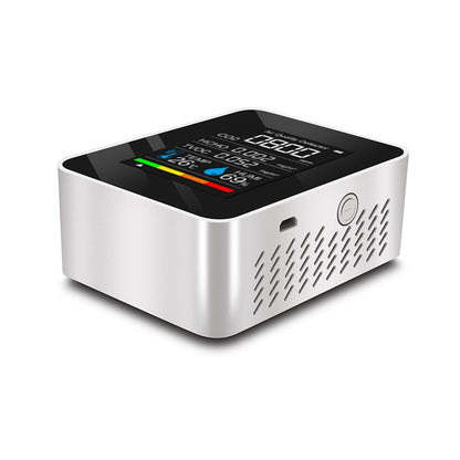 Household Air Quality Detector Multifunctional CO2 Tester Air Quality Monitor with Carbon Dioxide TVOC HCHO Value Electricity Quantity Temperature Humidity Display Function