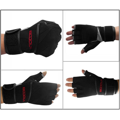 1 Pair Fingerless Anti-Slip Shock-Absorbing Gloves Outdoor Multi-function Sports Gloves for Fitness Cycling Training Outdoor Sports