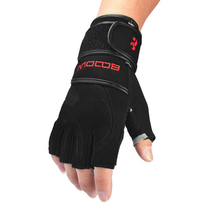 1 Pair Fingerless Anti-Slip Shock-Absorbing Gloves Outdoor Multi-function Sports Gloves for Fitness Cycling Training Outdoor Sports