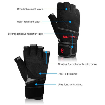 1 Pair Fingerless Anti-Slip Shock-Absorbing Gloves Outdoor Multi-function Sports Gloves for Fitness Cycling Training Outdoor Sports