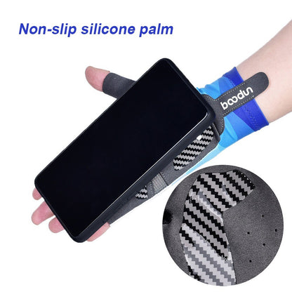 1 Pair Half Finger Gloves Stretchy Anti-Slip Gloves for Outdoor Cycling Hiking Driving