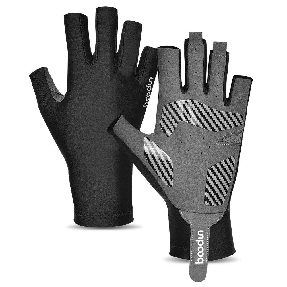 1 Pair Half Finger Gloves Stretchy Anti-Slip Gloves for Outdoor Cycling Hiking Driving