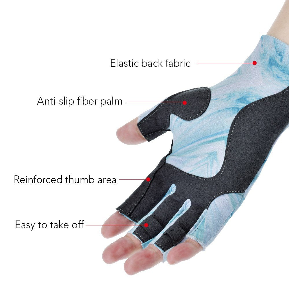 1 Pair Fishing Gloves Breathable Half Finger Gloves Non-Slip Gel Gloves for Cycling Camping Fishing Outdoor Sports
