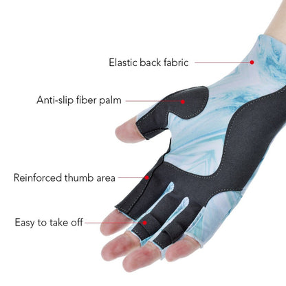 1 Pair Fishing Gloves Breathable Half Finger Gloves Non-Slip Gel Gloves for Cycling Camping Fishing Outdoor Sports