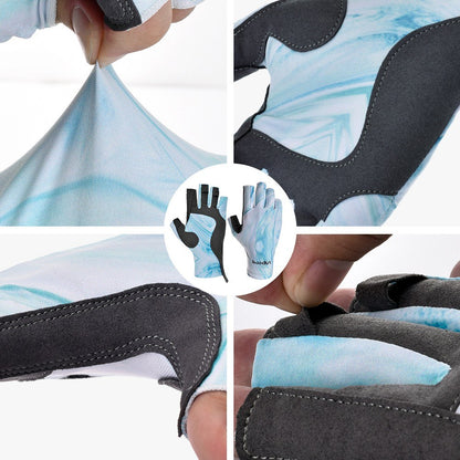 1 Pair Fishing Gloves Breathable Half Finger Gloves Non-Slip Gel Gloves for Cycling Camping Fishing Outdoor Sports