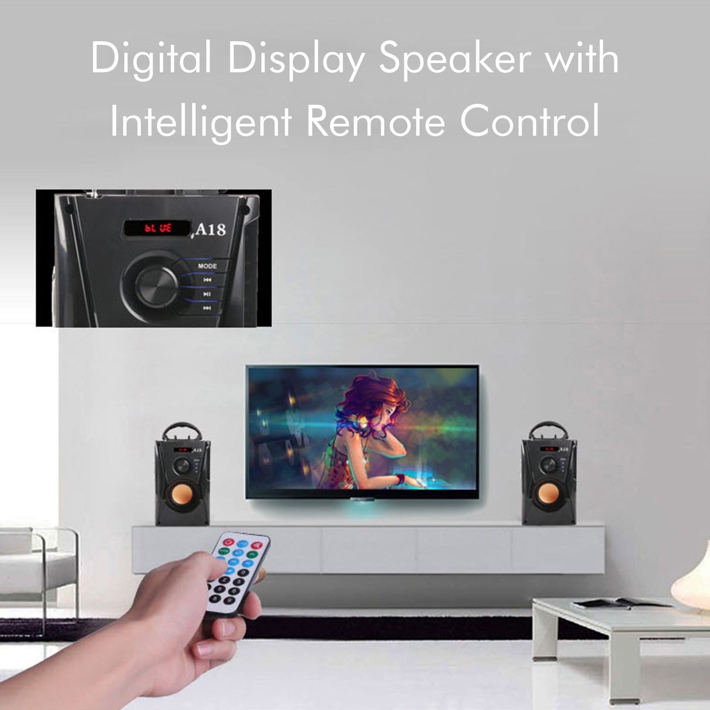 A18 Portable Wireless Speaker BT4.1 Computer Subwoofer Home Theater Soundbar Music Player Support TF/USB/AUX/FM with Remote Control