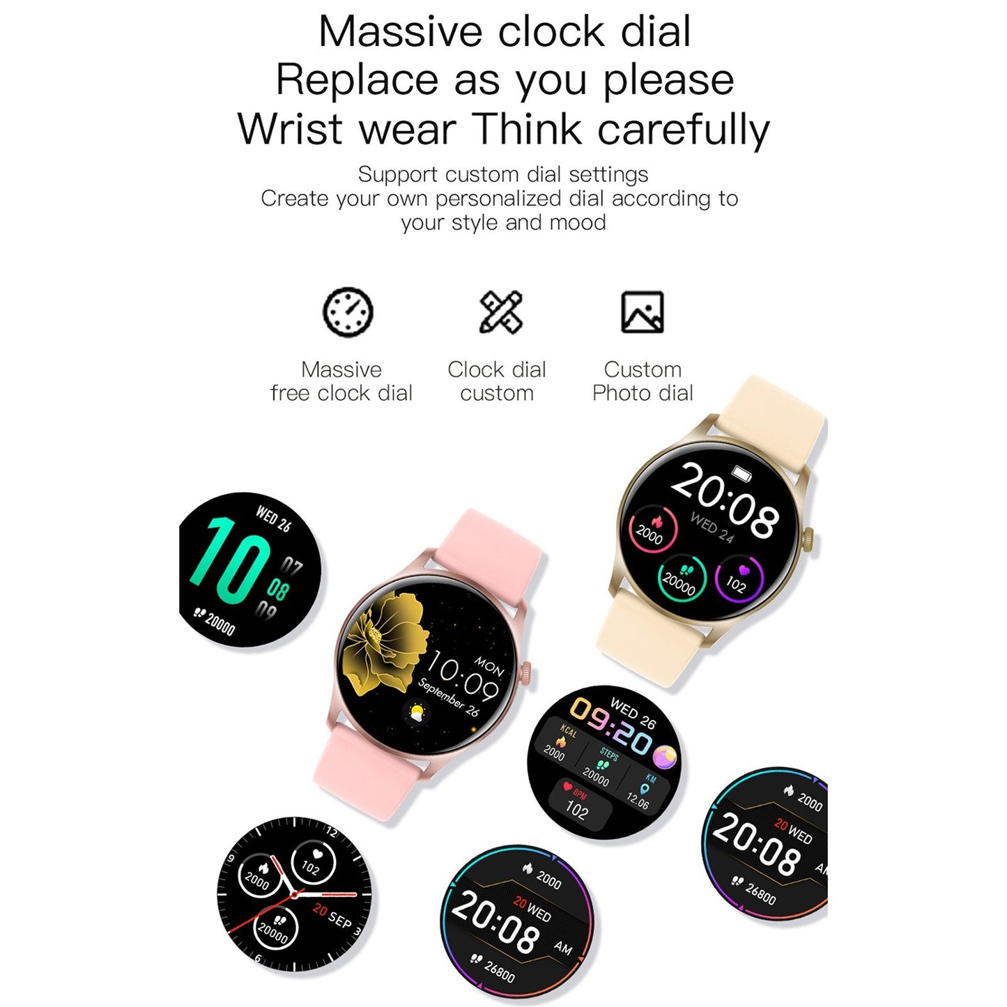 COLMI SKY 8 Smart Watch Fitness Tracker 1.28-inch TFT Full-touch Screen Body Health Monitor IP67 Waterproof Smart Bracelet for Android iOS