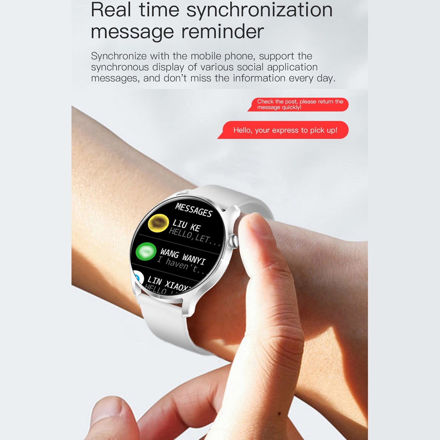 COLMI SKY 8 Smart Watch Fitness Tracker 1.28-inch TFT Full-touch Screen Body Health Monitor IP67 Waterproof Smart Bracelet for Android iOS