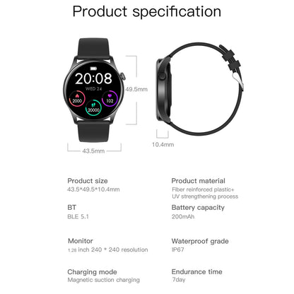 COLMI SKY 8 Smart Watch Fitness Tracker 1.28-inch TFT Full-touch Screen Body Health Monitor IP67 Waterproof Smart Bracelet for Android iOS