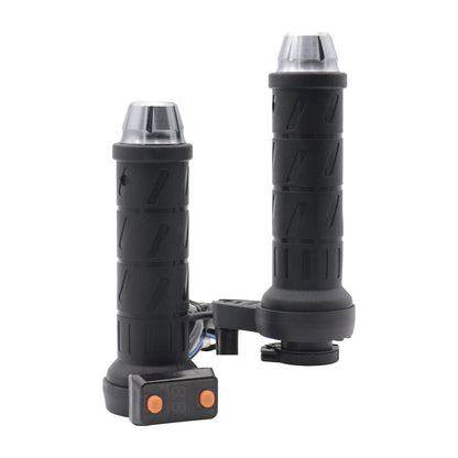 1 Pair Anti-flame Motorcycle Heated Handlebar Grips with Digital Display Thermostatic Electric Heated Handlebar Grips