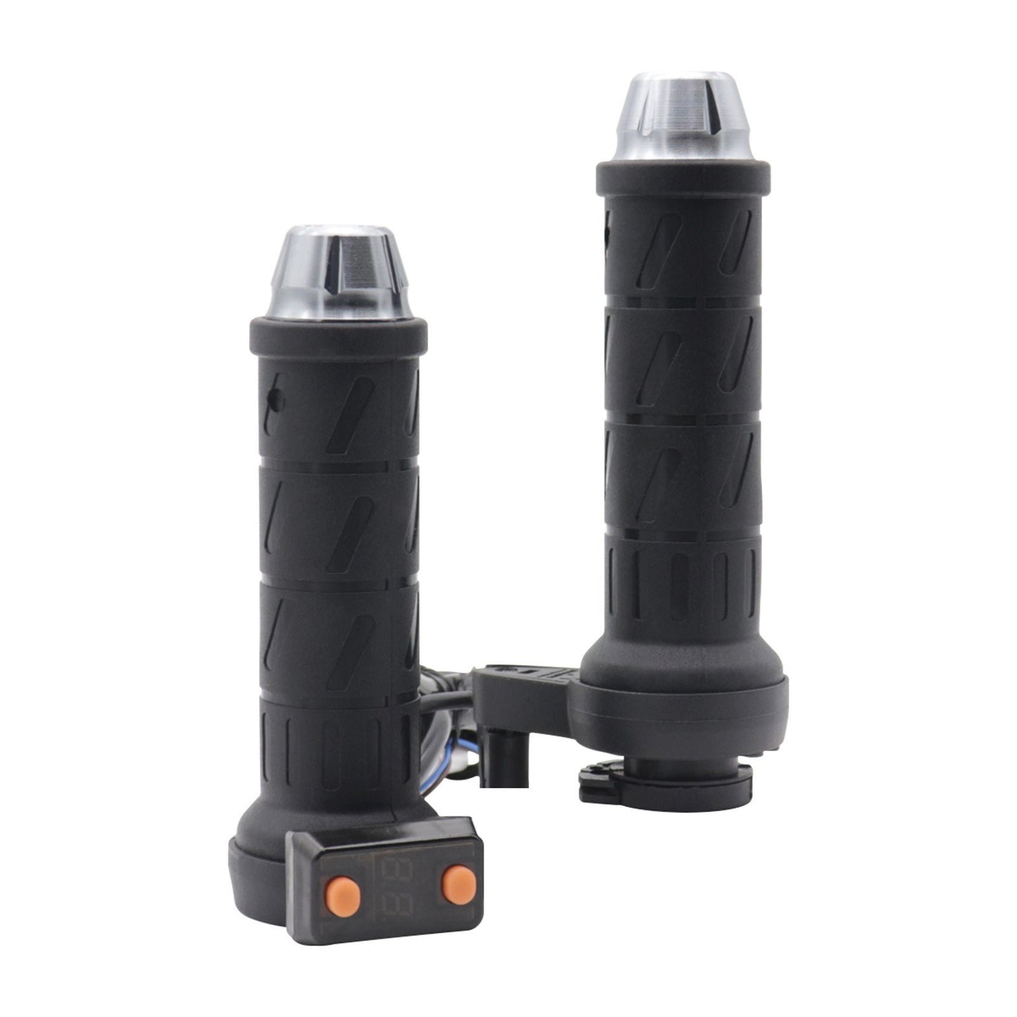 1 Pair Anti-flame Motorcycle Heated Handlebar Grips with Digital Display Thermostatic Electric Heated Handlebar Grips
