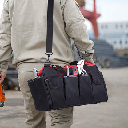 METERK Tools Carrying Bag 16-inch Anti-scratch Multi-pockets Tool Storage Bag with Adjustable Shoulder Strap