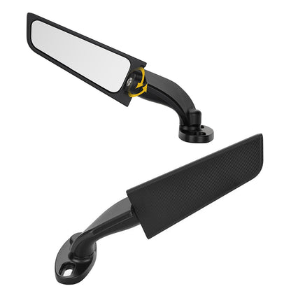 1 Pair of Durable Motorcycle Modification Universal Wind Wing Rear View Mirrors Sturdy Adjustable Die-cast Aluminium Alloy Wind Wing Rear View Mirror