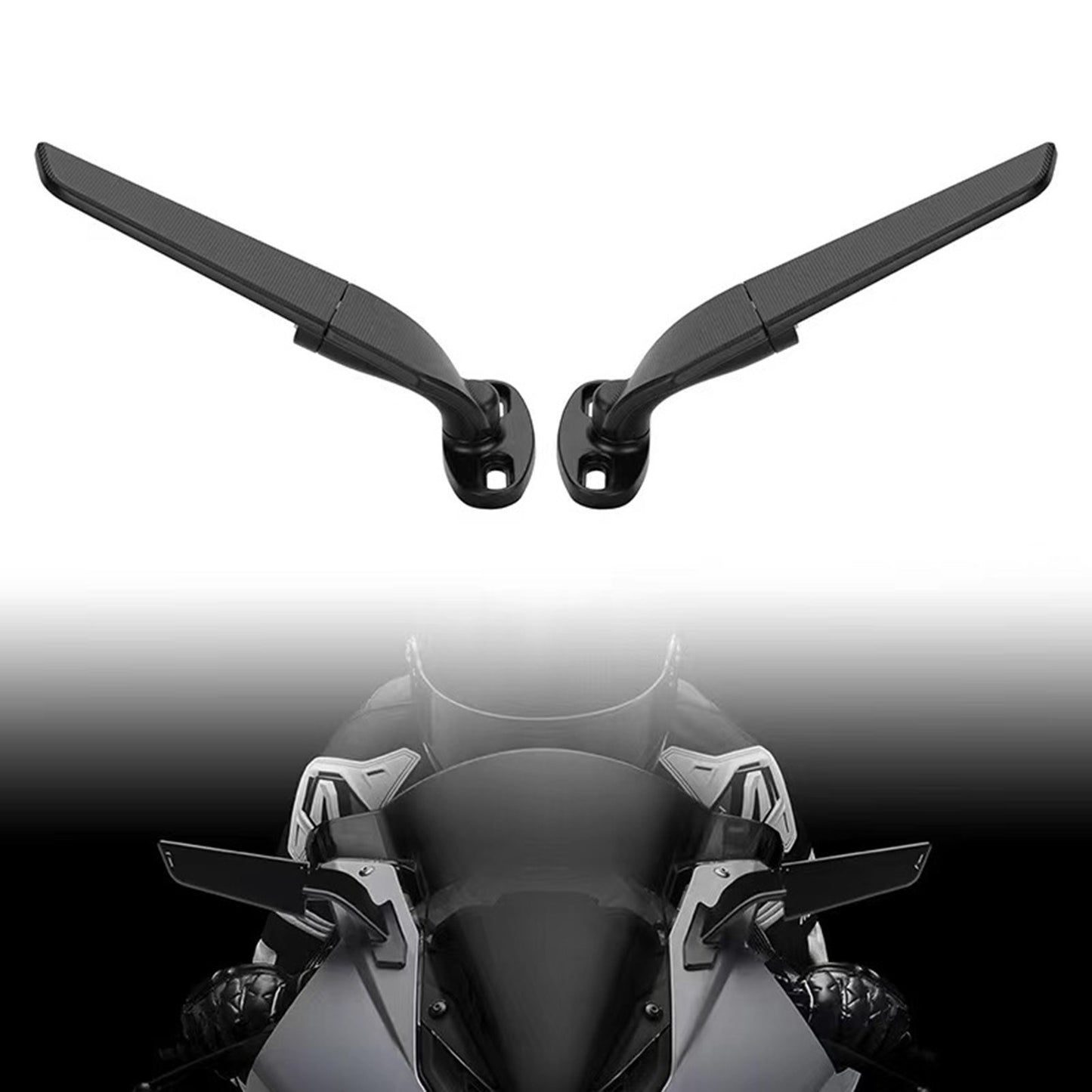1 Pair of Durable Motorcycle Modification Universal Wind Wing Rear View Mirrors Sturdy Adjustable Die-cast Aluminium Alloy Wind Wing Rear View Mirror