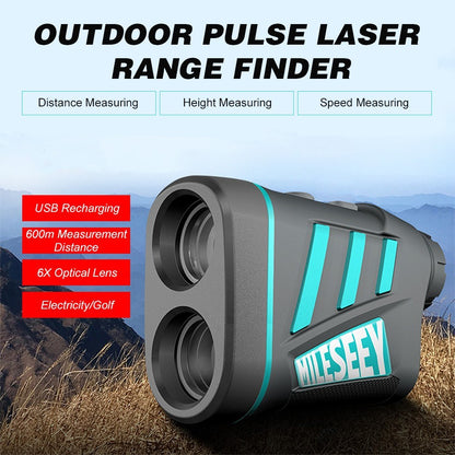MILESEEY 6X Magnification Telescope Laser Range Finder 600m Outdoor Pulse Distance Meter for Bow Hunting,Shooting, Golf, Camping